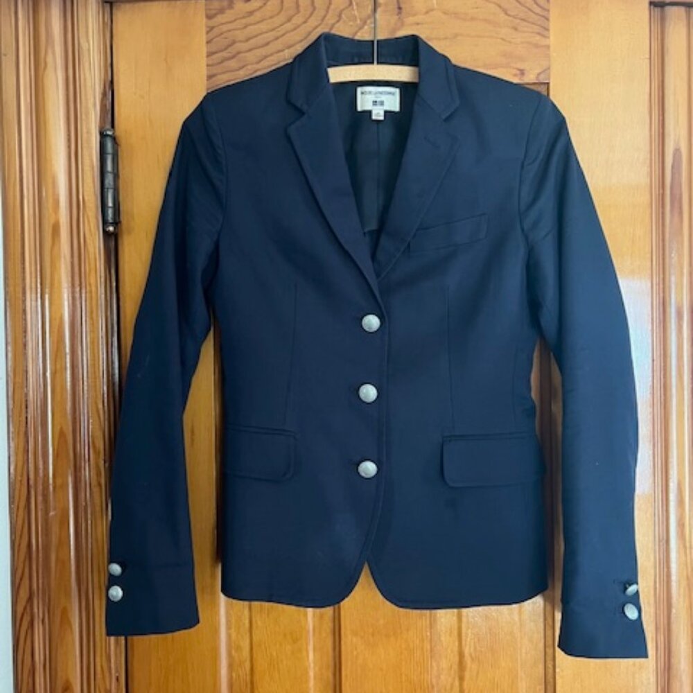 Ines De la Fressange Paris Uniqlo Classic Navy Jacket Blazer Woman's Size XS